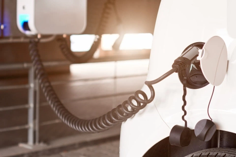 Electric car charging up 