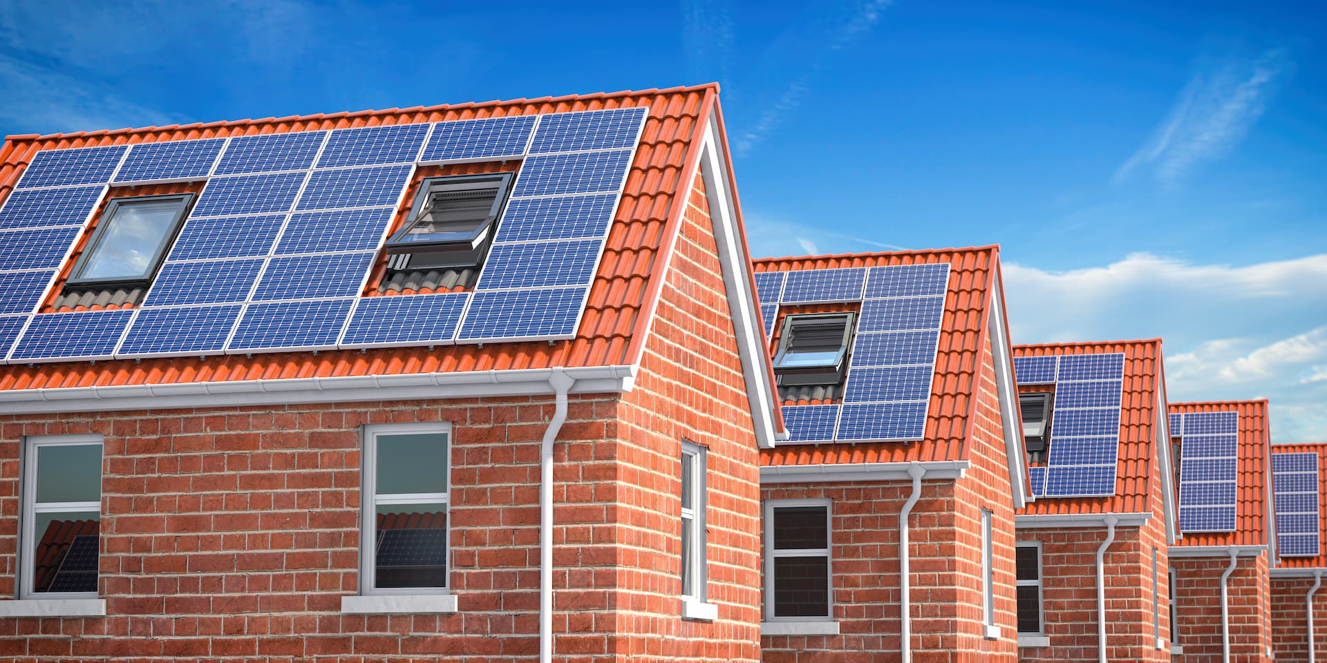Smart microgrids, solar panels on residential houses
