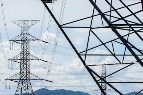 Silhouette of pylons